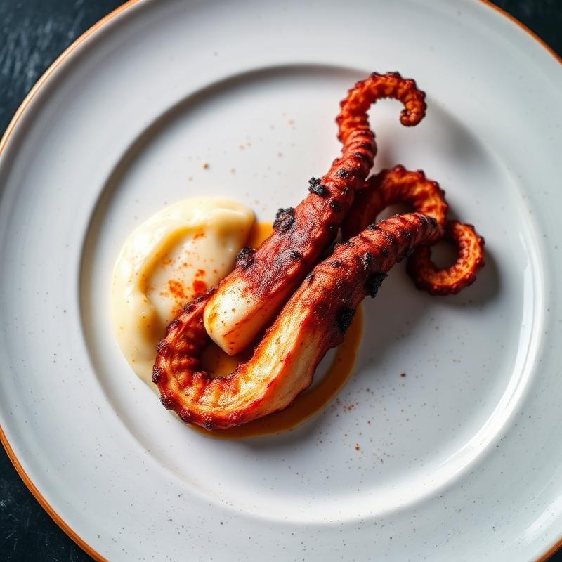 Pulpo a la brasa emplatado