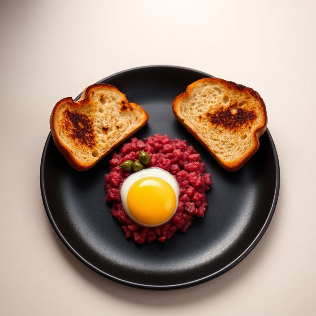 Tartar de vaca madurada con yema curada